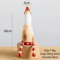 Vintage wooden Santa Claus tabletop figurine with red hat and white beard, 20cm height - Large Santa Claus Ornament