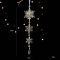 Acryl sneeuwvlok hanger met gouden glitters en kristallen voor de kerstboom - Drievoudige Cascade Sneeuwvlok met Druppel (Stijl B)