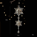 Acryl kersthanger met sneeuwvlok, gouden glitters en een druppelvormige hanger - Dubbele Laag Grote Sneeuwvlok met Hanger (Stijl C)