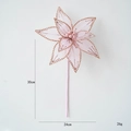 Fiore di Natale rosa in tulle con bordi glitterati e perla centrale da 30cm - Tipo A Rosa