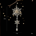 Acryl kerst sneeuwvlok met druppel hanger, 24x11cm fonkelende hangende decoratie - Langwerpige Sneeuwvlok met Druppel Decoratie (Stijl D)