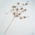 Gambo di bacche di Natale oro champagne da 70cm con palline glitterate per decorazioni - Champagne
