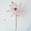 Fiore artificiale in rete rosa con paillettes argentate e dimensioni di 40x35cm - Tipo B Rosa