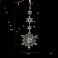 Clear acrylic snowflake pendant ornaments for Christmas tree with dimension labels - Vertical Quadruple Snowflake String (Style E)