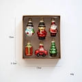 6-piece hand-painted glass Christmas ornaments set in a 15x13x3.5cm kraft gift box - Soldier Bear And Car Theme (Style D)