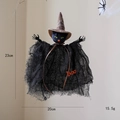Decorazione di Halloween a gatto nero con corpo in rete e cappello da mago a quadretti - Gatto nero