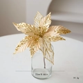 22cm champagne gouden kerstbloem van gaas met pailletten voor kerstboomdecoratie - Goud