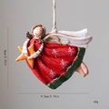 Angelo di Natale retrò in resina con vestito rosso che tiene una stella e ali bianche - Vestito Rosso Con Stella (B款)