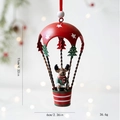 Adorno navideño de reno con paracaídas metálico en colores rojo y verde festivos - Alce