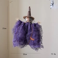 Bambola strega in rete viola di Halloween con scritta Boo per decorazioni di feste - Strega