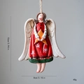 Angelo di Natale rétro in resina con abito rosso e stella per decoro natalizio - Vestito Rosso Con Stella Arancione (C款)