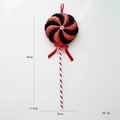Rode en groene fluwelen kerst lolly ornament decoratie met gedetailleerde afmetingen - Lolly Ornament
