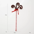 50 cm kerstdecoratie van rood en groen fluweel met feestelijke strik en spiraalstok - Draaistok Hanger