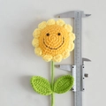 Girasole all'uncinetto fatto a mano con faccina sorridente, diametro 9cm circa, regalo - Stile Faccina Sorridente Giallo