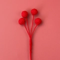 Ramo di bacche rosse fatto a mano all'uncinetto per bouquet da casa e regali creativi - Rosso