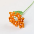 Handmade crochet forget-me-not flower in orange with white pearl detail - Orange
