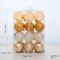 24pcs 6cm Christmas ball set in orange, gold, and white finishes for festive decor - 6cm / Gold