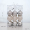 Set of 24 silver and white 6cm Christmas ornaments in transparent gift box packaging - 6cm / Silver