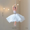 White ballet dancer hanging ornament with lace tutu and sparkling gem detail - Type B White Girl