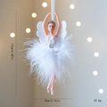 Ballerina ornament with white feathers and sequin wings for Christmas decoration - Type B Feather Girl