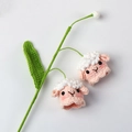 Handmade crochet sheep lily of the valley charm with pink face and soft white yarn curls - Lily of the Valley Lamb Style