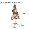 Handcrafted 56cm wooden Christmas tree stand with pine cones and stars decoration - No.6 Christmas Tree Ornament-Birch Wood