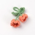 Handmade crochet orange fruit keychain with green leaves for bag charms or car decor - Double Orange Pink Lily Of The Valley