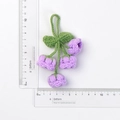 Handmade purple knitted lily of the valley floral pendant charm, size 11.5cm x 5.5cm - Quad Purple Lily Of The Valley