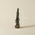 Miniature 27cm artificial Christmas tree on wood base for tabletop holiday decor - 27cm Gold Glitter Tree