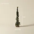 Green 37cm mini tabletop Christmas tree with natural wood base and slim pine needles - 37cm Gold Glitter Tree