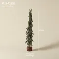 Miniature artificial pine Christmas tree with wooden base, size 7x7x47cm, weight 135g - 47cm Gold Glitter Tree