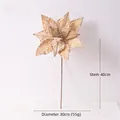 Fiore di stella di Natale artificiale dorato con glitter per decoro festivo - Champagne