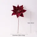 30cm artificial velvet poinsettia in deep red with sparkling gold glitter edges - Large Poinsettia (251653S) / Red