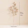 Champagne gold artificial berry stem for Christmas decor, 50cm glittering holiday branch - Gold Berry Pick Small
