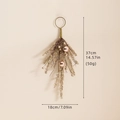 Champagne gold Christmas teardrop swag with glitter needles and decorative baubles - Teardrop Swag Small