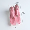Coppia di uccellini rosa finti con piume e glitter per decorazione albero di Natale - Stile Uccello / Rosa carne
