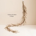 Champagne gold 150cm Christmas garland with pine needles and decorative baubles - Vine
