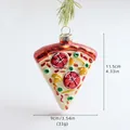 Ornamento natalizio in vetro a forma di pizza con dettagli glitterati colorati - Pizza colorata