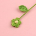 Fiore fatto a mano all'uncinetto verde chiaro per decorazione casa e foto - Piccolo (Foglia Singola) / Verde