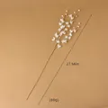 Elegant white artificial floral branch with pearls and translucent petals, 70cm length - 70cm Pearl Decorative Artificial Branch (SA25110)