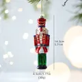 Christmas nutcracker ornament in red and blue, 5.71 inches tall for holiday tree decor - Soldier