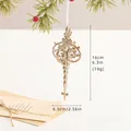 Champagne gold Christmas hollow scroll ornament, 16cm height, vintage style hanging decor - Coffee Brown Scrollwork Pendant