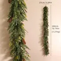 Künstliche Norfolk-Kiefer Weihnachtsgirlande mit Zapfen, 200cm festliches Tannengrün - Weichgummi Typ A (Mit Tannenzapfen 200cm)