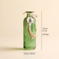 Retro grüne Glasvase für Weihnachten mit Juteseil und Holzanhänger, 16cm Höhe - Klein / Grün