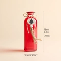 Rote transparente Glasvase für Weihnachten mit Hanfschleife und 16cm Höhenmaß - Klein / Rot