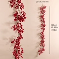 Lifelike 160cm red berry garland for Christmas decoration with dense berry clusters - Red Berry Garland (160cm)