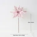Pink glitter artificial poinsettia flower for Christmas tree with 32cm diameter - Pink (232015)