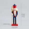 Red and blue wooden Nutcracker soldier statue with spear, 25.5cm tall Christmas decor - Spear Guard (TG2507)