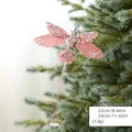 Decorazione natalizia a forma di colibrì rosa con paillettes appesa all'albero di Natale - 29cm x 22cm / Rosa