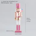 Schiaccianoci soldato rosa e oro, decorazione natalizia in legno da 38 cm per la tavola - 38CM Soldato Lecca Lecca Oro Rosa (TG3822)